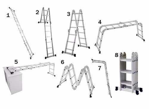 ESCADA ARTICULADA EM INOX - 16 DEGRAUS